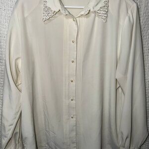 Vintage | Yves St. Clair 2 | White Blouse | Size XL/XXL